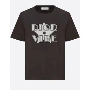 Dior Vibe Linen Blend Tee Shirt in Black
